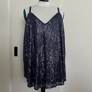 NWT Torrid Sophie Sequin Swing Cami, Blue, sz 2
